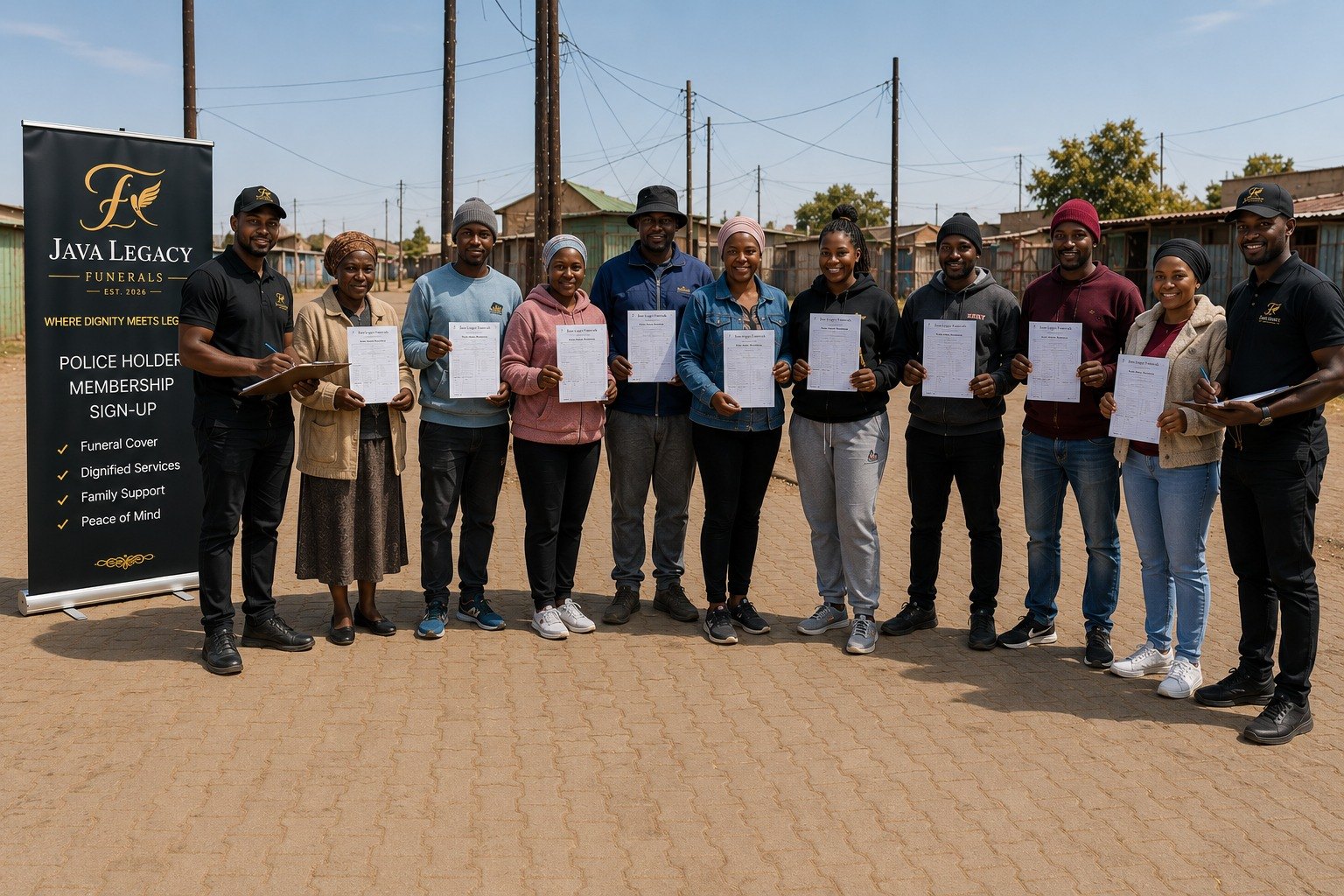 Community members signing up for Java Legacy Funerals membership
